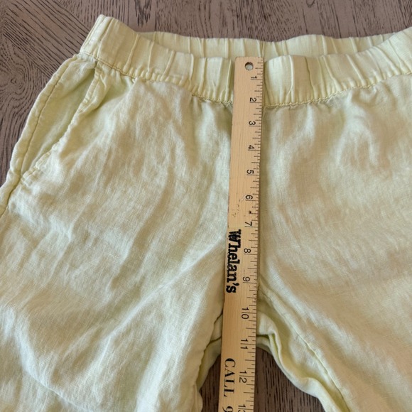 Pure Jill J. Jill Garment Dyed Linen Cropped Pants Yellow Small Elastic Waist - Picture 5 of 10
